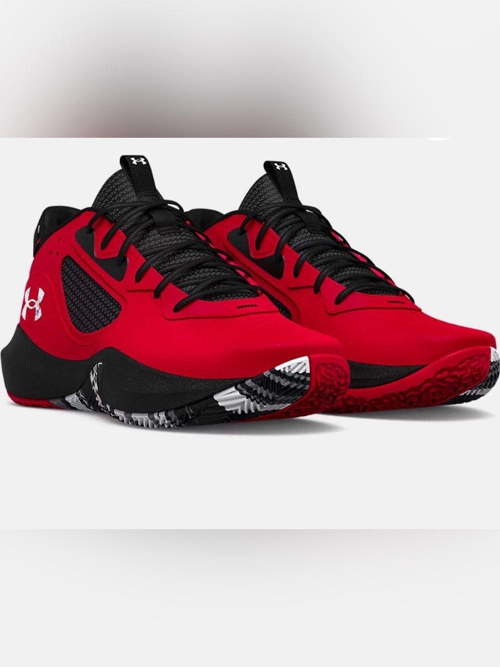 Under Armour Red and Black Athletic Basketball Shoes - Picture 1 of 9
